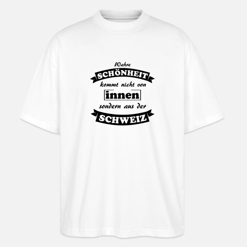 Schweiz - Stanley/Stella Oversized Unisex Bio T-Shirt Blaster 2.0 - Weiß