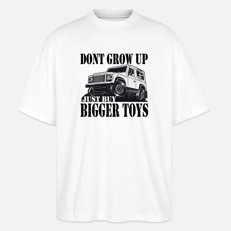 Defender Land-Rover Geschenk Gift - Stanley/Stella Oversized Unisex Bio T-Shirt Blaster 2.0 - Weiß