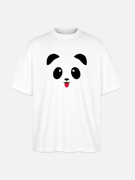 Panda Gesicht Zunge - Stanley/Stella Oversized Unisex Bio T-Shirt Blaster 2.0 - Weiß