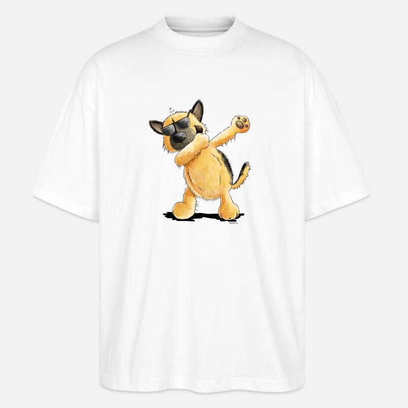Dab Dance German Shepherd - Stanley/Stella Oversized Unisex Organic T-shirt Blaster 2.0 - white