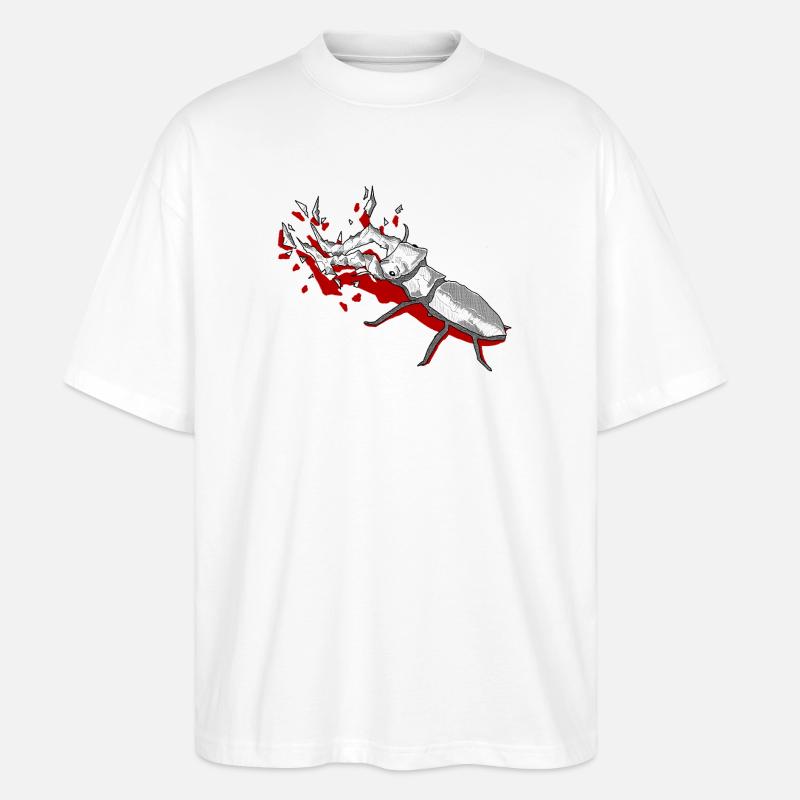 roter Drachen - Stanley/Stella Oversized Unisex Bio T-Shirt Blaster 2.0 - Weiß