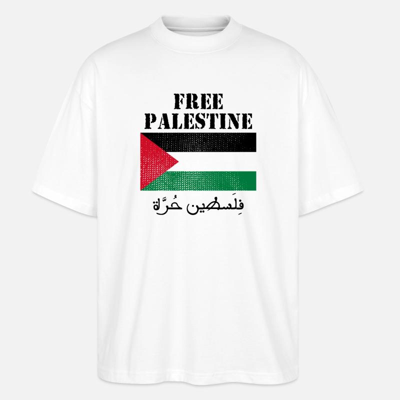 Drapeau de Palestine libre - T-shirt bio Blaster 2.0 coupe oversize Stanley/Stella Unisexe - blanc