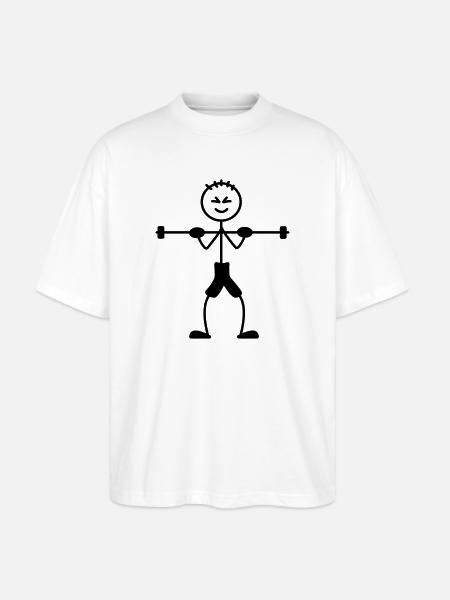 Musculation avec beaucoup de poids - T-shirt bio Blaster 2.0 coupe oversize Stanley/Stella Unisexe - blanc