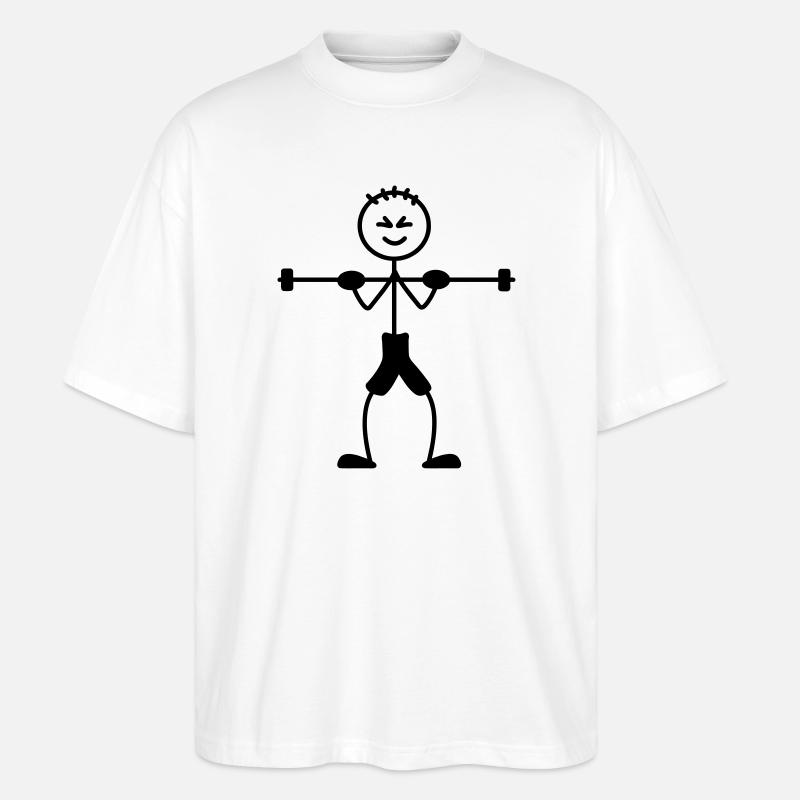 Krafttraining mit viel Gewicht - Stanley/Stella Oversized Unisex Bio T-Shirt Blaster 2.0 - Weiß