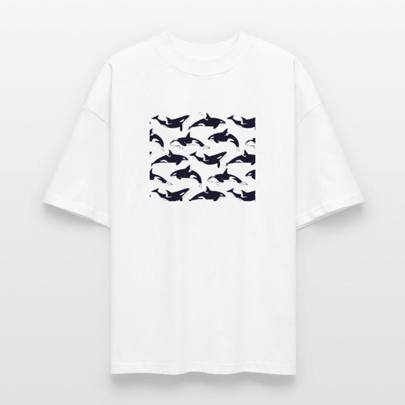 Black and white orca pattern pattern Stanley/Stella Oversized Unisex Organic T-shirt Blaster 2.0