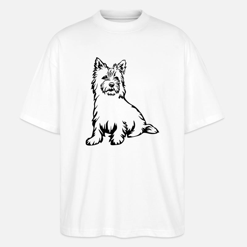Cairn Terrier - T-shirt bio Blaster 2.0 coupe oversize Stanley/Stella Unisexe - blanc