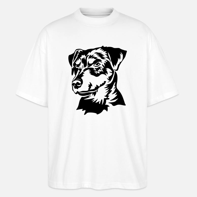 Tête de Jagdterrier allemand - T-shirt bio Blaster 2.0 coupe oversize Stanley/Stella Unisexe - blanc