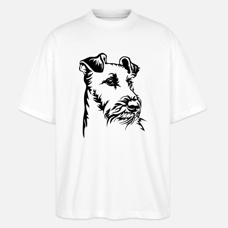 Irish Terrier Kopf - Stanley/Stella Oversized Unisex Bio T-Shirt Blaster 2.0 - Weiß