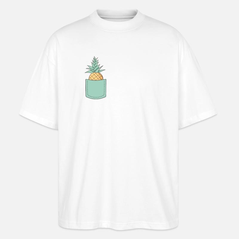 pocket pineapple - Stanley/Stella Oversized Unisex Bio T-Shirt Blaster 2.0 - Weiß