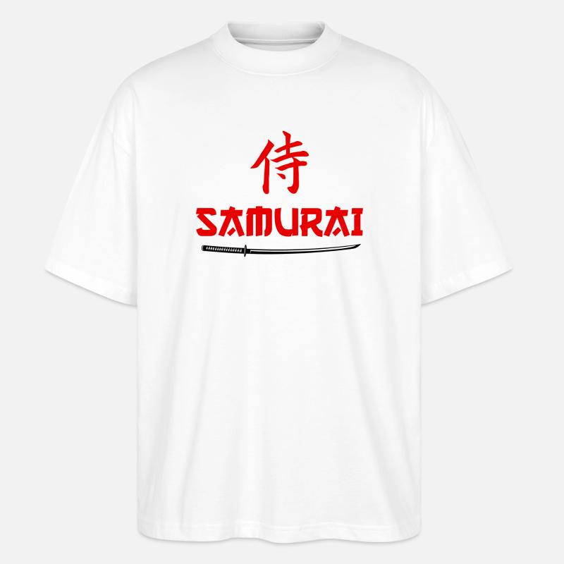 Kanji de l’épée de samouraï - T-shirt bio Blaster 2.0 coupe oversize Stanley/Stella Unisexe - blanc