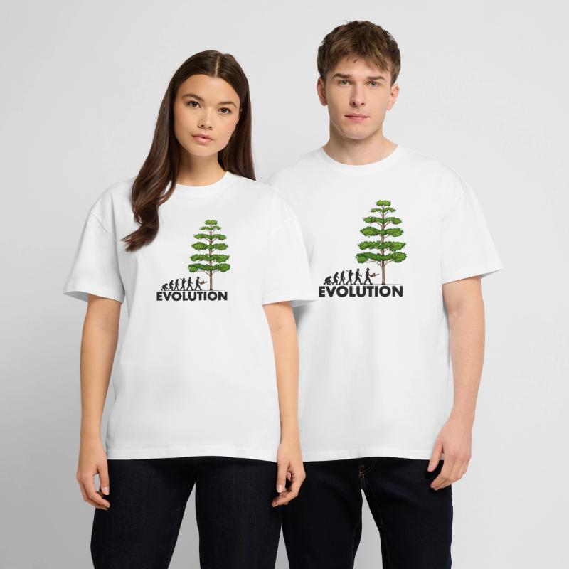 Chainsaw Evolution Gray Big Tree Stanley/Stella Oversized Unisex Organic T-shirt Blaster 2.0