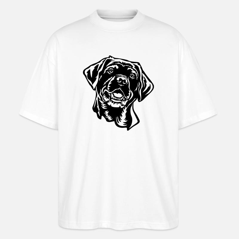 Labrador Kopf - Stanley/Stella Oversized Unisex Bio T-Shirt Blaster 2.0 - Weiß