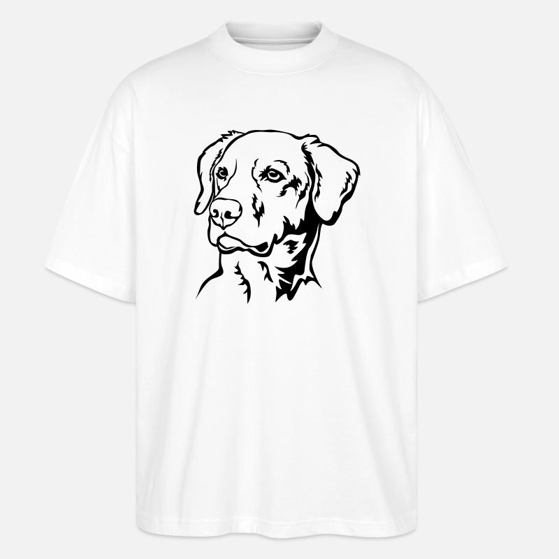 Labrador Head - Stanley/Stella Oversized Unisex Organic T-shirt Blaster 2.0 - white
