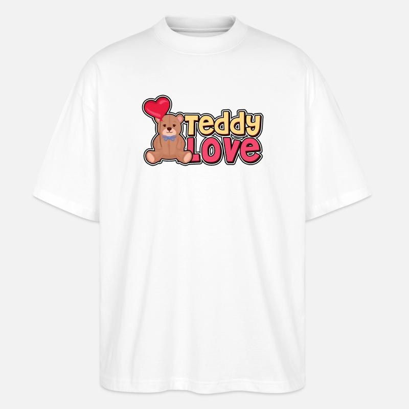 Teddy Liebe - Bär - Bären - Stanley/Stella Oversized Unisex Bio T-Shirt Blaster 2.0 - Weiß