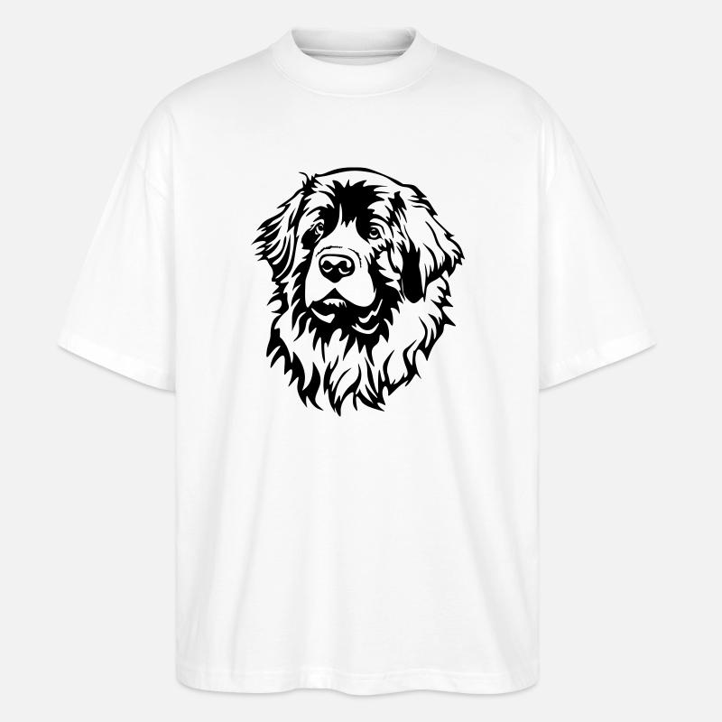 Leonberger Kopf - Stanley/Stella Oversized Unisex Bio T-Shirt Blaster 2.0 - Weiß