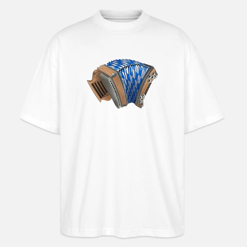 Harmonica styrienne - Bavière | ZiachON ! - T-shirt bio Blaster 2.0 coupe oversize Stanley/Stella Unisexe - blanc