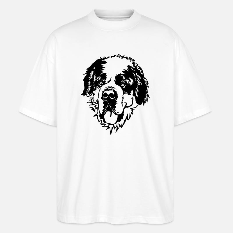 Bernhardiner Kopf - Stanley/Stella Oversized Unisex Bio T-Shirt Blaster 2.0 - Weiß