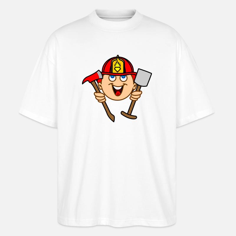 FIREFIGHTER weiße Haut - Stanley/Stella Oversized Unisex Bio T-Shirt Blaster 2.0 - Weiß