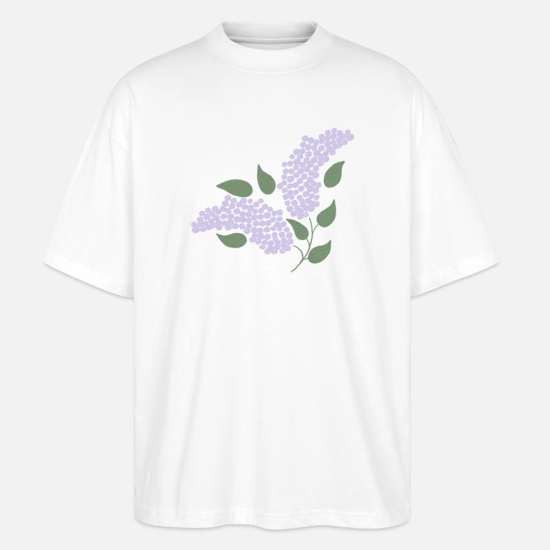 Flieder - Stanley/Stella Oversized Unisex Bio T-Shirt Blaster 2.0 - Weiß