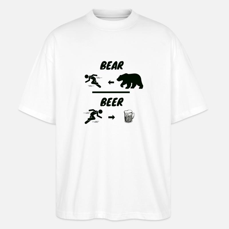 Bärenrennen und Bier - Stanley/Stella Oversized Unisex Bio T-Shirt Blaster 2.0 - Weiß