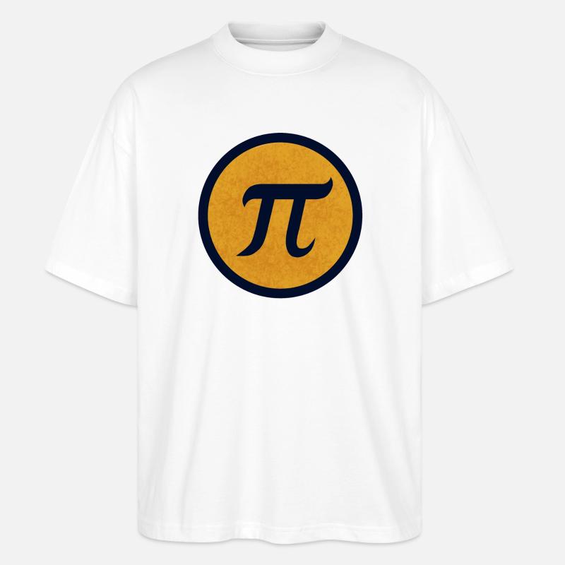 Pi-Symbol auf gelbem texturiertem Hintergrund - Stanley/Stella Oversized Unisex Bio T-Shirt Blaster 2.0 - Weiß