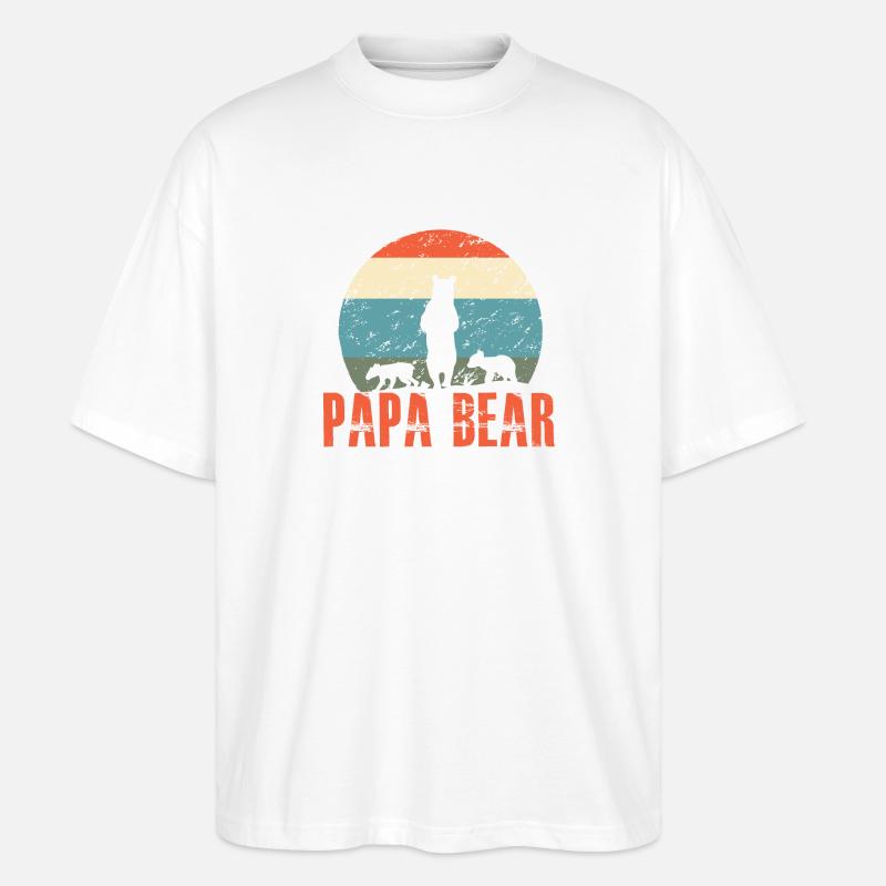 Papa bear - Stanley/Stella Oversized Unisex Bio T-Shirt Blaster 2.0 - Weiß
