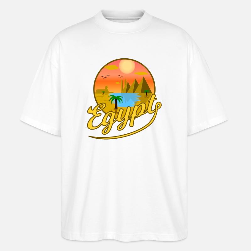 Egypten Pyramider Cairo Egypten Holiday Gift Idea - Stanley/Stella Oversize Unisex Øko T-shirt Blaster 2.0 - hvid