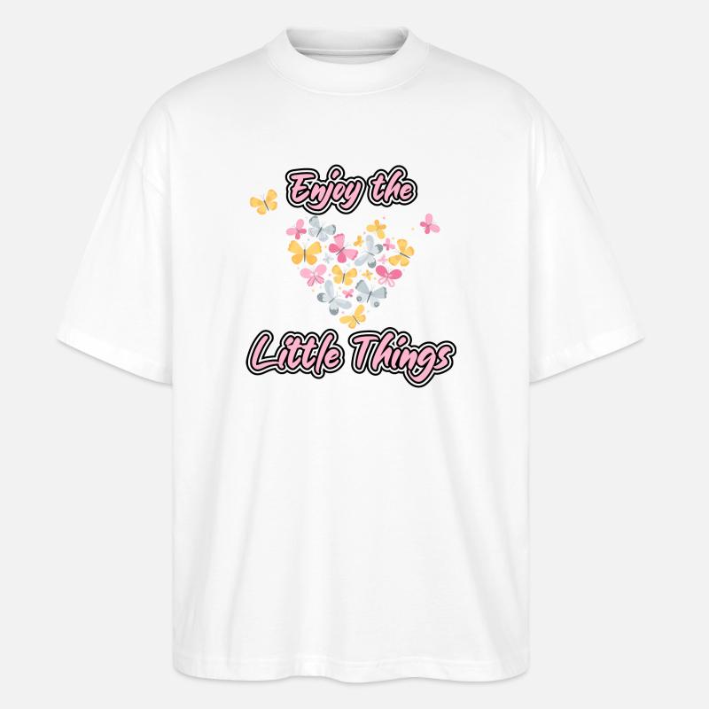 Genieße die kleinen Dinge - Stanley/Stella Oversized Unisex Bio T-Shirt Blaster 2.0 - Weiß