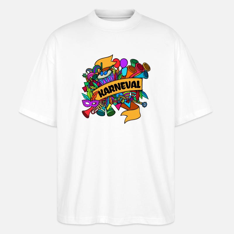 Carnaval carnaval carnaval masques - T-shirt bio Blaster 2.0 coupe oversize Stanley/Stella Unisexe - blanc