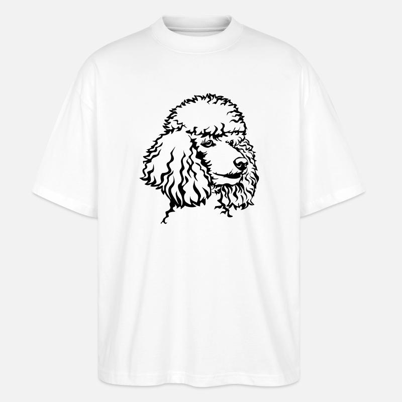 Pudel Kopf - Stanley/Stella Oversized Unisex Bio T-Shirt Blaster 2.0 - Weiß