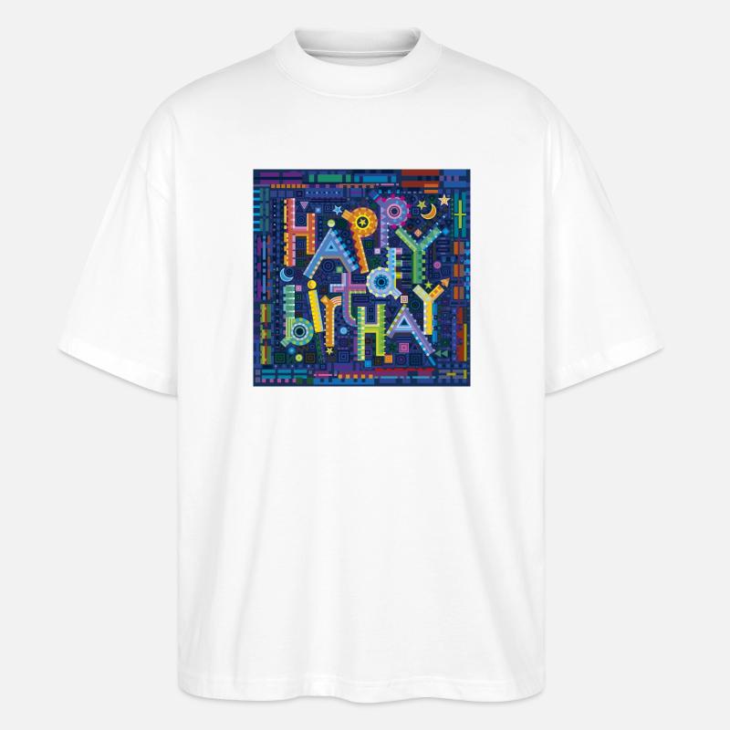 The Birthday Theme - Stanley/Stella Oversized Unisex Bio T-Shirt Blaster 2.0 - Weiß