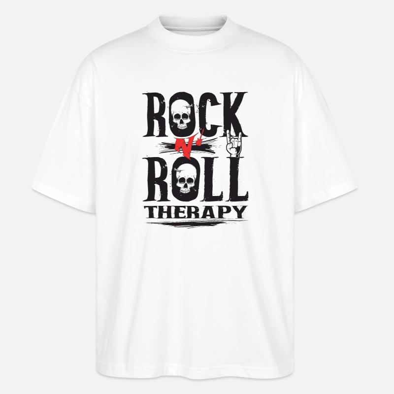 Rock n Roll therapy - Stanley/Stella Oversized Unisex Bio T-Shirt Blaster 2.0 - Weiß