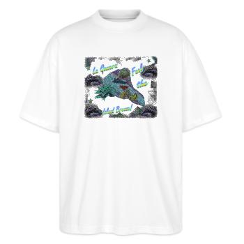 Kanaren - La Gomera: "Wohlfühl-Insel" zum Relaxen! - Stanley/Stella Oversized Unisex Bio T-Shirt Blaster 2.0 - Weiß - Vorne - Alina (178cm) & Michal (187cm)