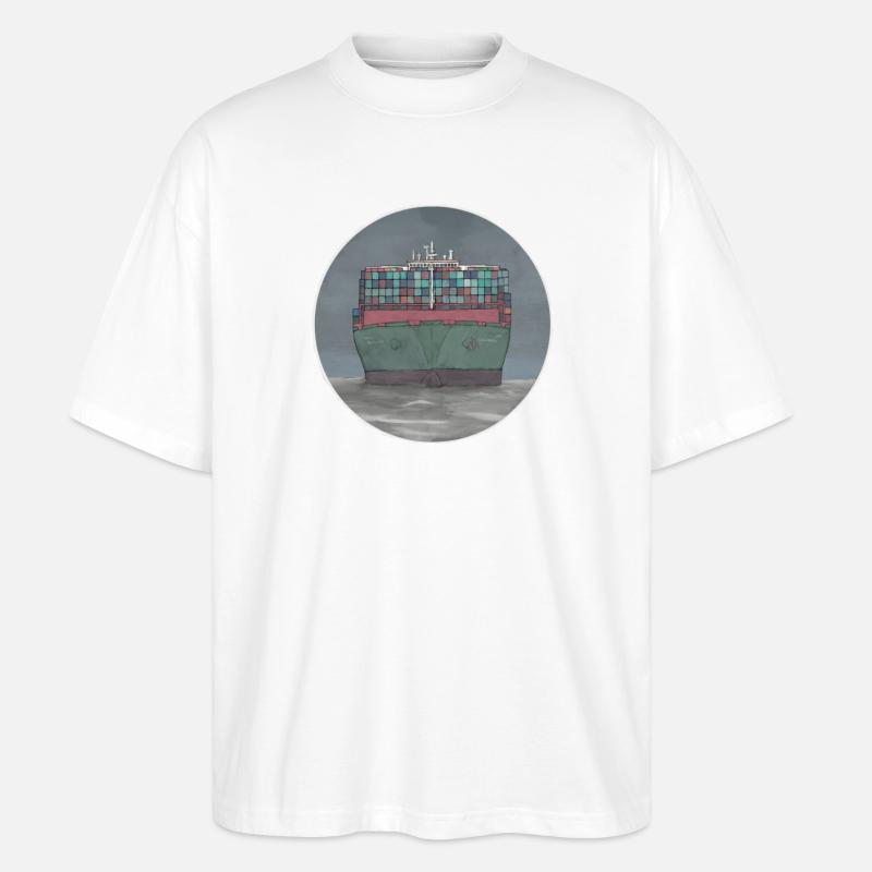 container ship - Stanley/Stella Oversized Unisex Organic T-shirt Blaster 2.0 - white