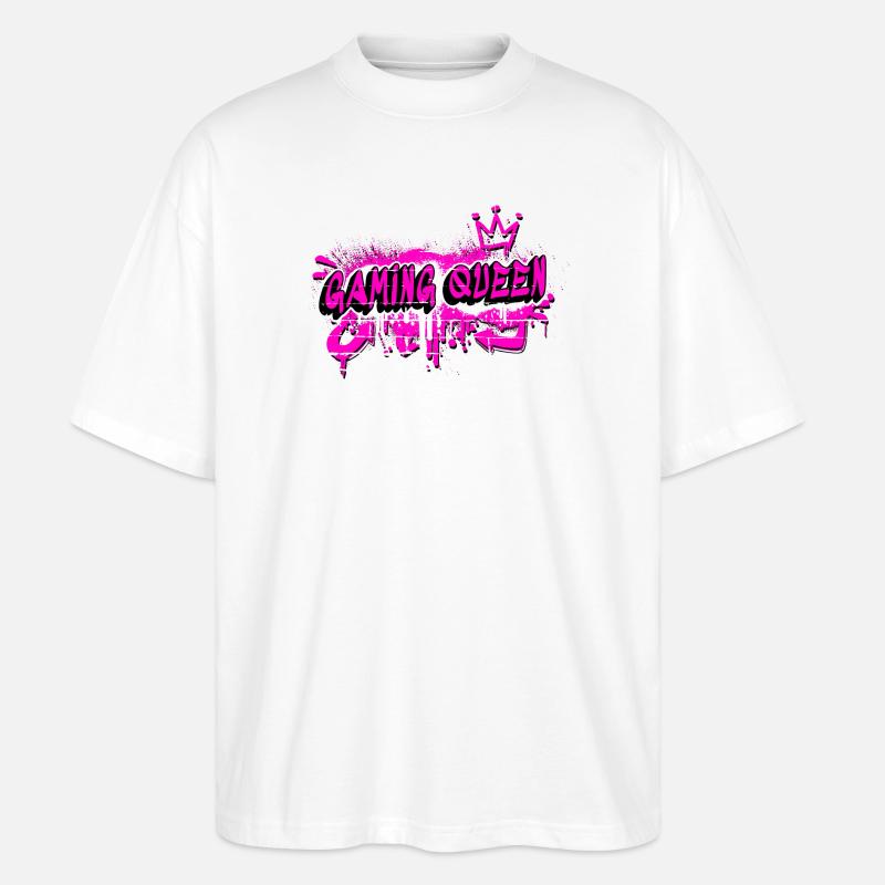 Gaming Queen Graffiti Design - Stanley/Stella Oversized Unisex Bio T-Shirt Blaster 2.0 - Weiß
