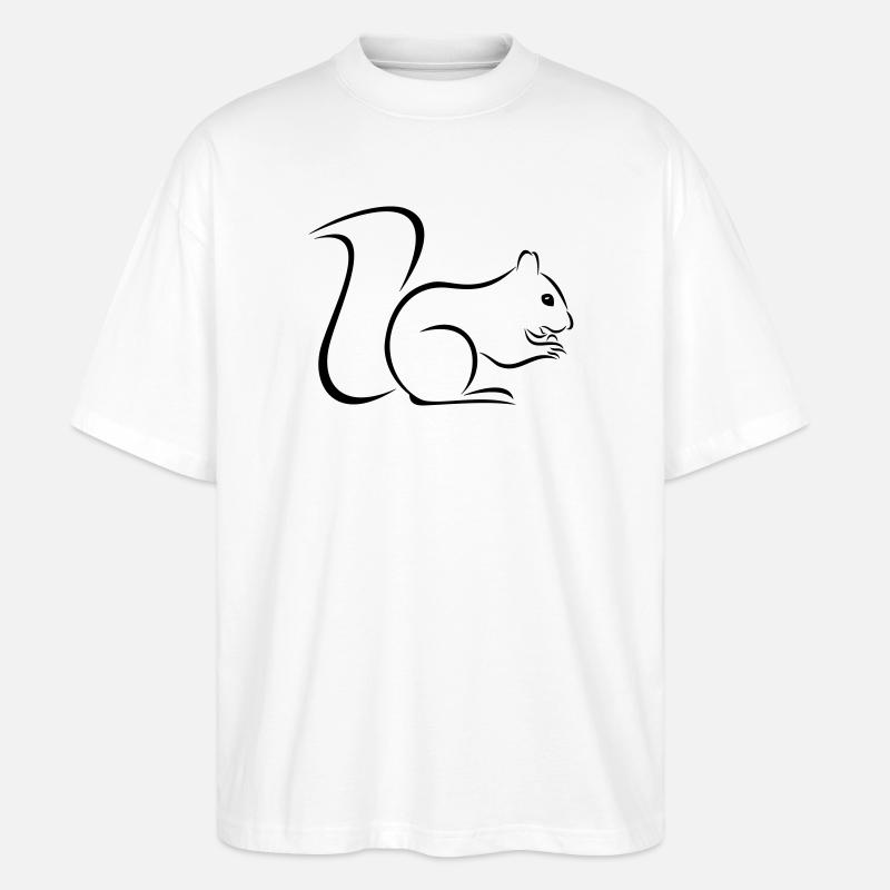 Eichhörnchen - Stanley/Stella Oversized Unisex Bio T-Shirt Blaster 2.0 - Weiß