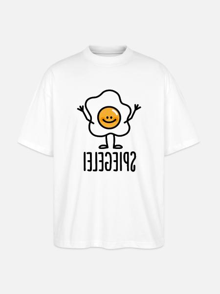 Spiegelei Spiegelbild Keto Ketogen Keton Ei Diät - Stanley/Stella Oversized Unisex Bio T-Shirt Blaster 2.0 - Weiß