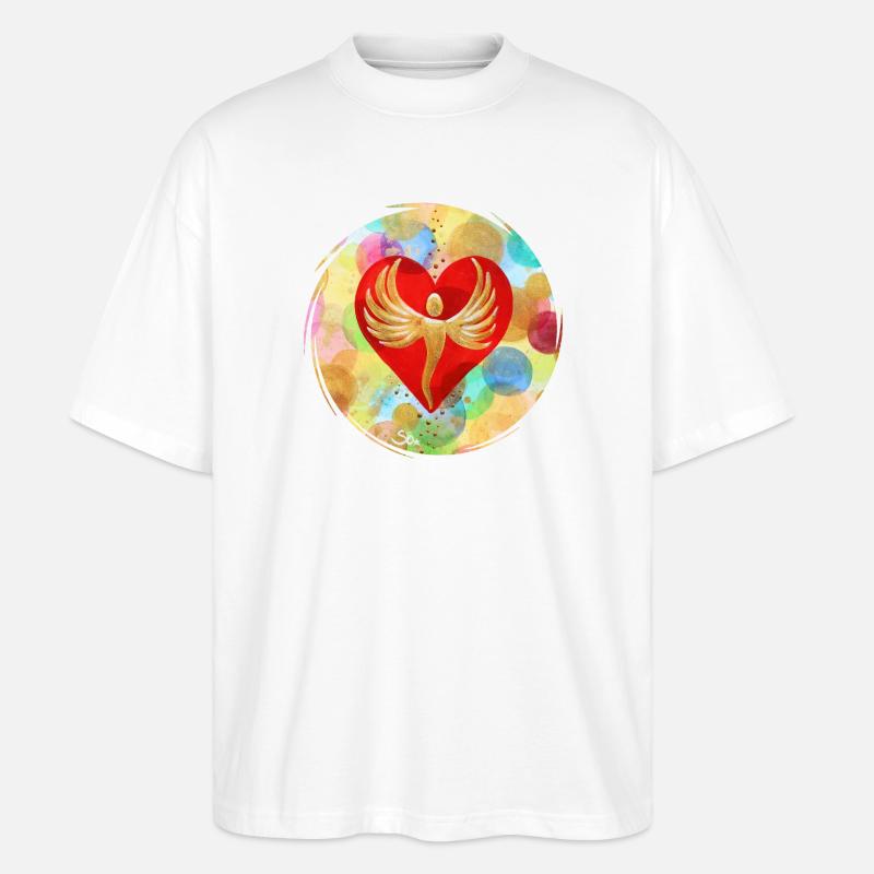EngelHerz der Regenbogen Dimension - Sonja Ariel - Stanley/Stella Oversized Unisex Bio T-Shirt Blaster 2.0 - Weiß