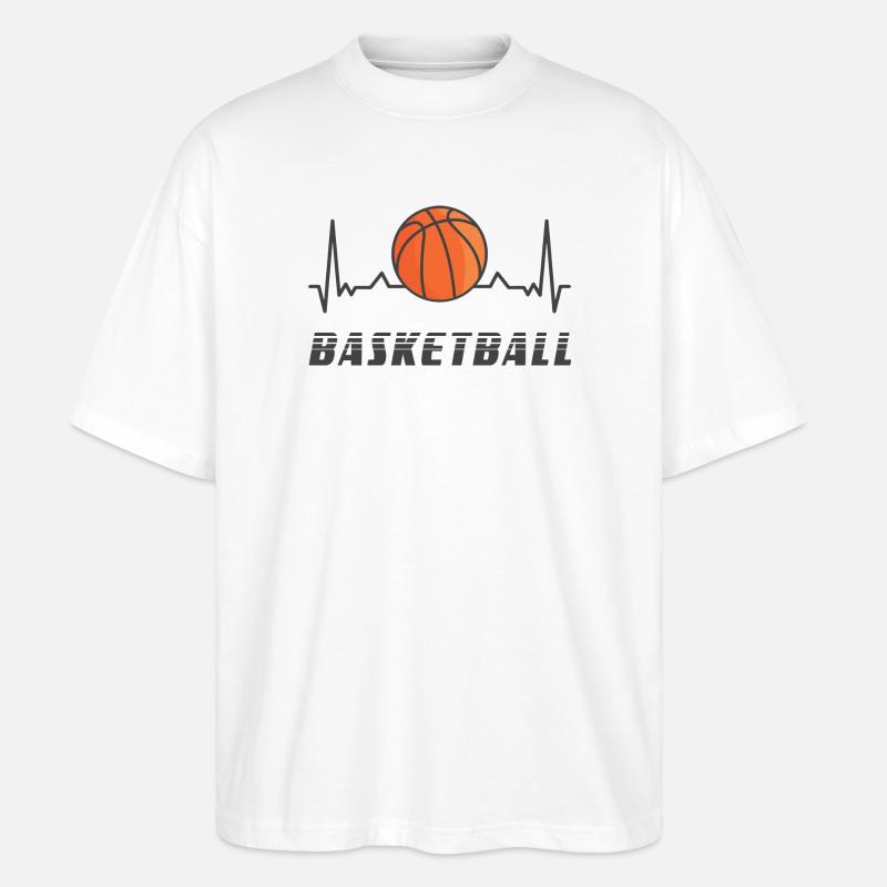 Basketball Herzfrequenz Design - Stanley/Stella Oversized Unisex Bio T-Shirt Blaster 2.0 - Weiß