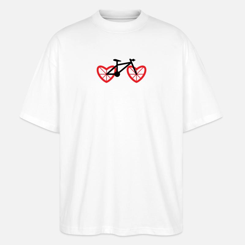 Fahrrad Herz Rad - Stanley/Stella Oversized Unisex Bio T-Shirt Blaster 2.0 - Weiß