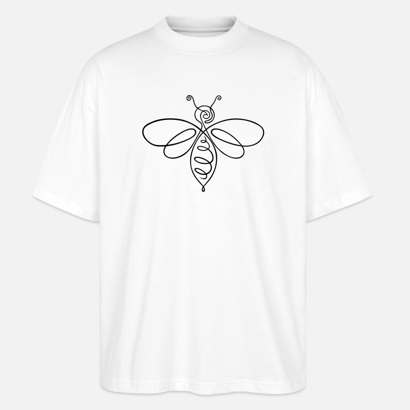 Biene Bienchen One Line - Stanley/Stella Oversized Unisex Bio T-Shirt Blaster 2.0 - Weiß