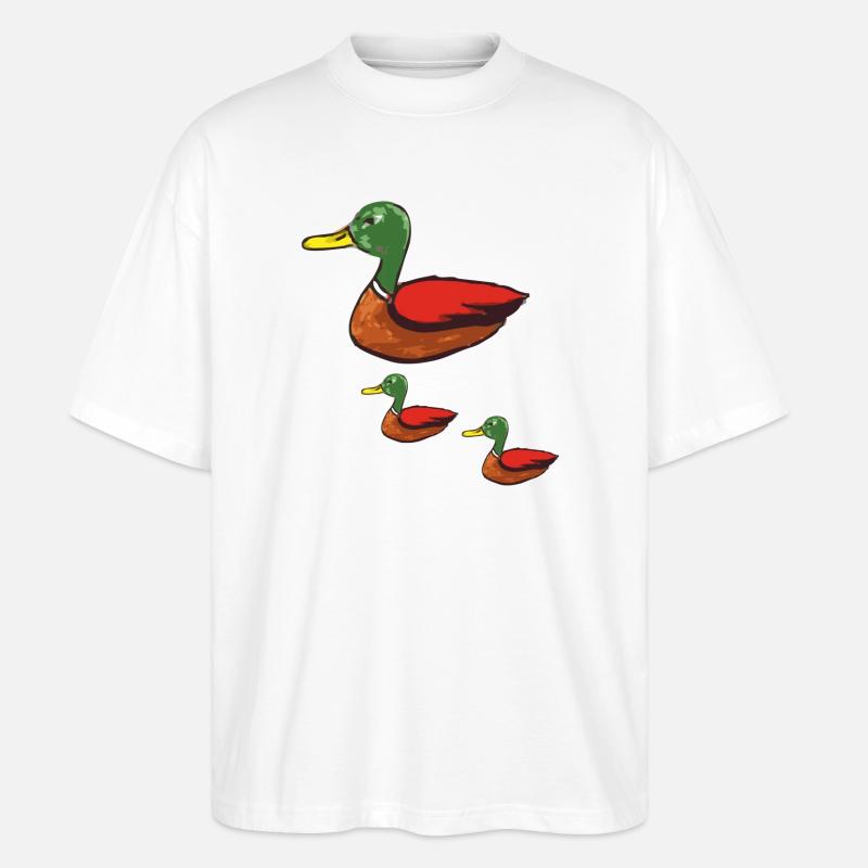 ente Mama - Stanley/Stella Oversized Unisex Bio T-Shirt Blaster 2.0 - Weiß