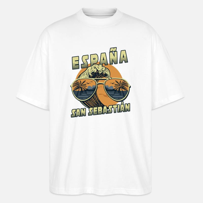 San Sebastian Spanien Beach Design - Stanley/Stella Oversized Unisex Bio T-Shirt Blaster 2.0 - Weiß