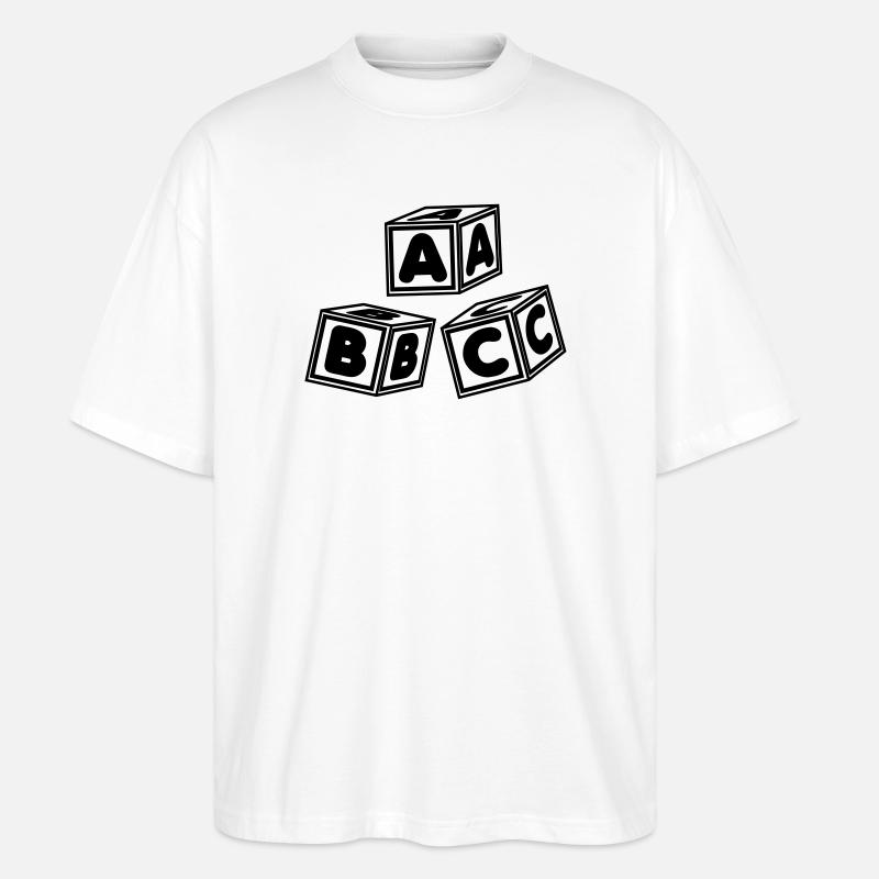 ABC-Blöcke - Stanley/Stella Oversized Unisex Bio T-Shirt Blaster 2.0 - Weiß