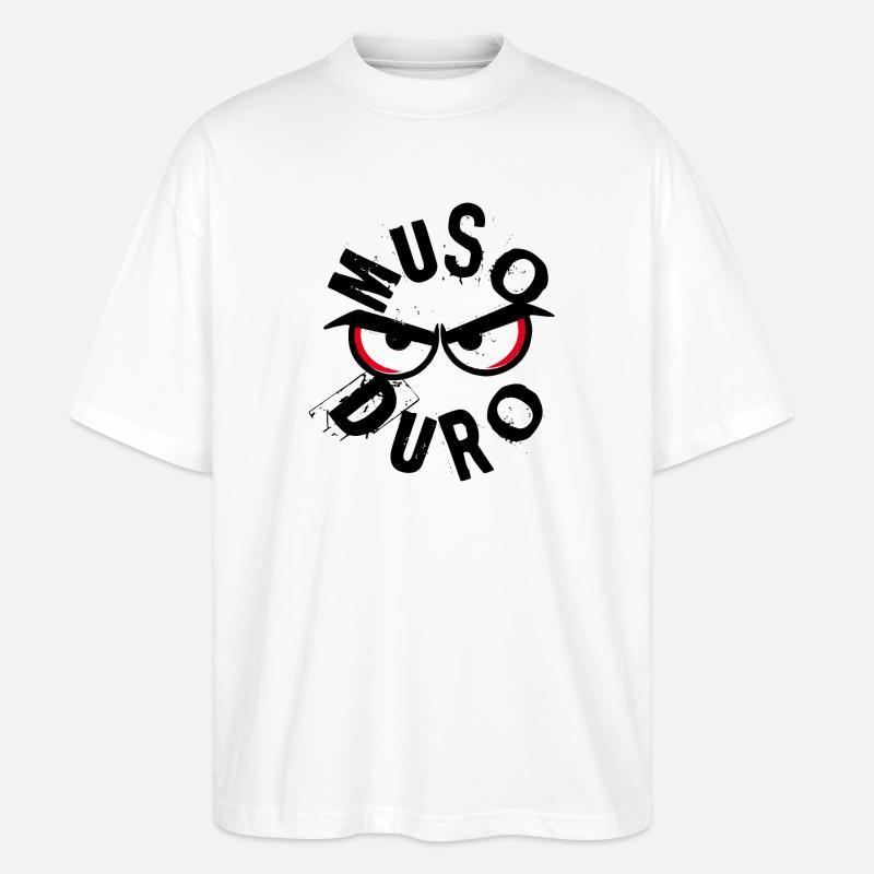 Muso Duro - Grumpy Face - Stanley/Stella Oversized Unisex Organic T-shirt Blaster 2.0 - white