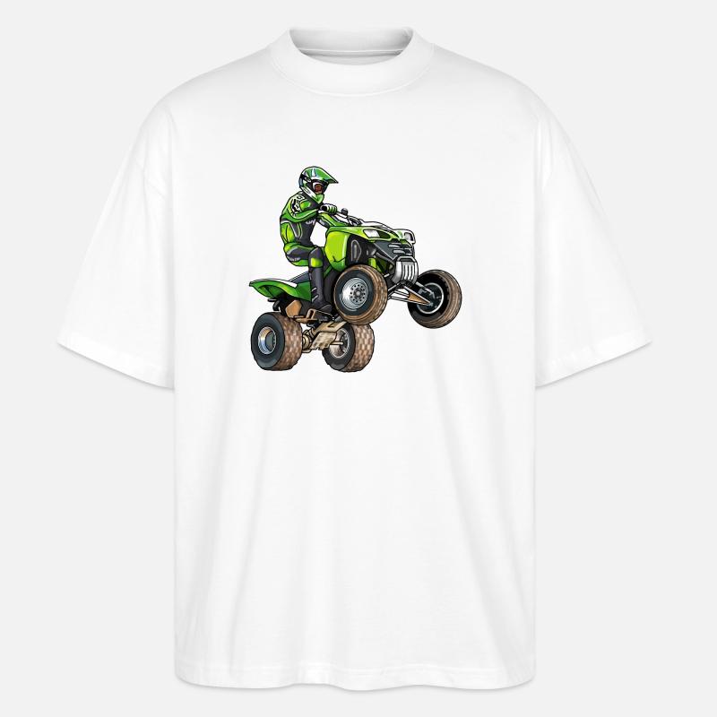 Quad Motorrad - Stanley/Stella Oversized Unisex Bio T-Shirt Blaster 2.0 - Weiß