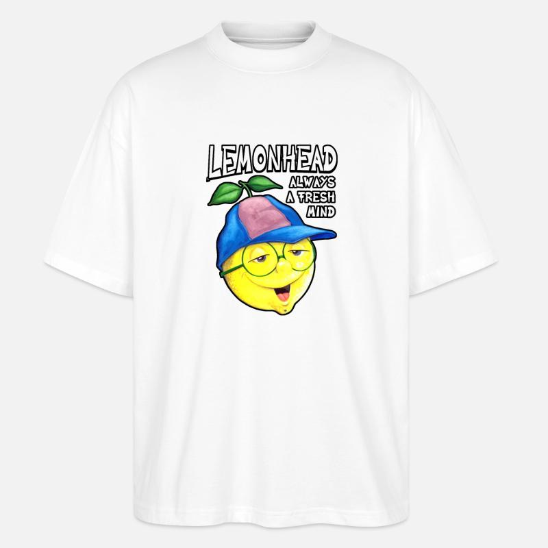 Lemonhead, immer ein frischer Geist - Stanley/Stella Oversized Unisex Bio T-Shirt Blaster 2.0 - Weiß