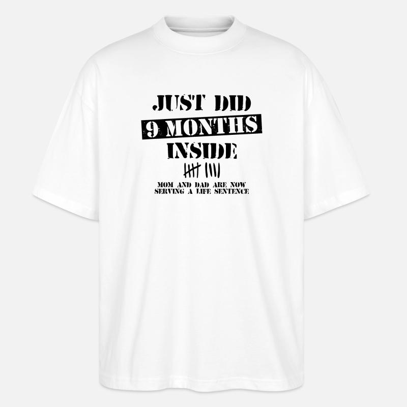 9 Monate innen - Stanley/Stella Oversized Unisex Bio T-Shirt Blaster 2.0 - Weiß