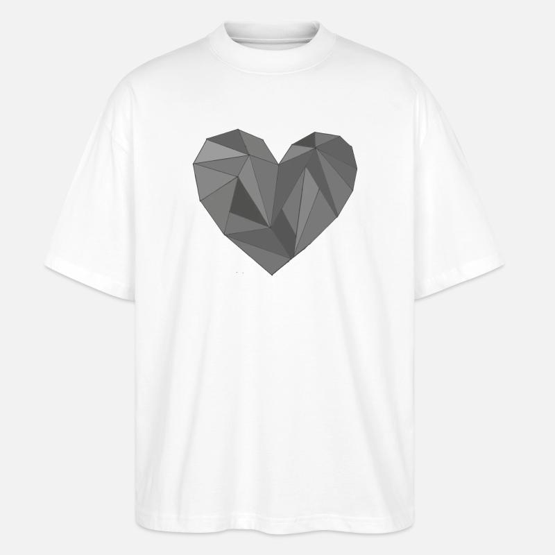 herz grautöne - Stanley/Stella Oversized Unisex Bio T-Shirt Blaster 2.0 - Weiß