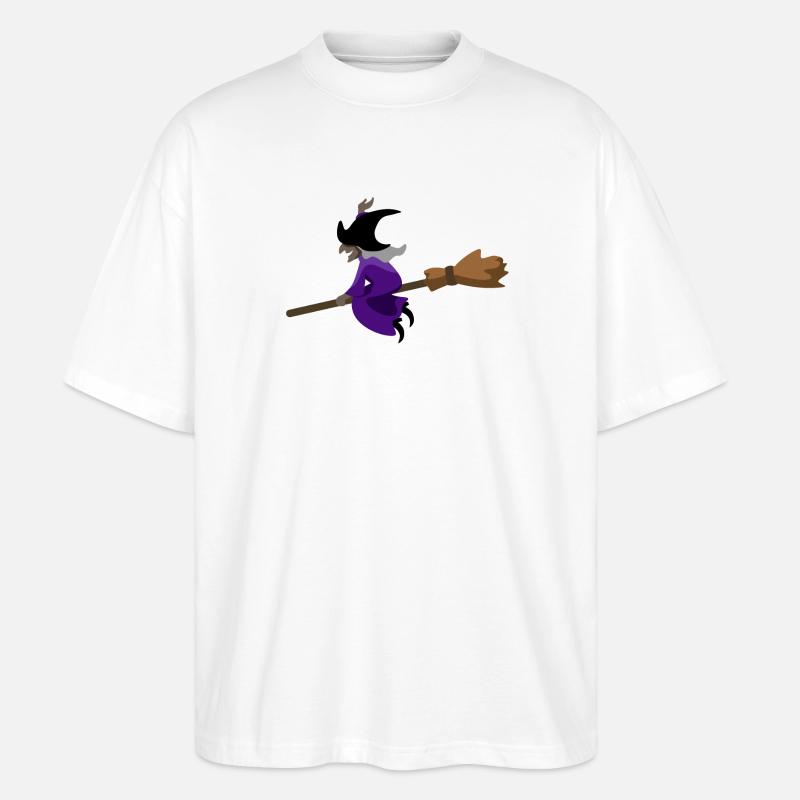 La sorcière vole sur le balai - T-shirt bio Blaster 2.0 coupe oversize Stanley/Stella Unisexe - blanc